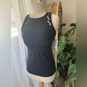 NEW‎ Athleta high neck bra cup loop tankini swimsuit swim
